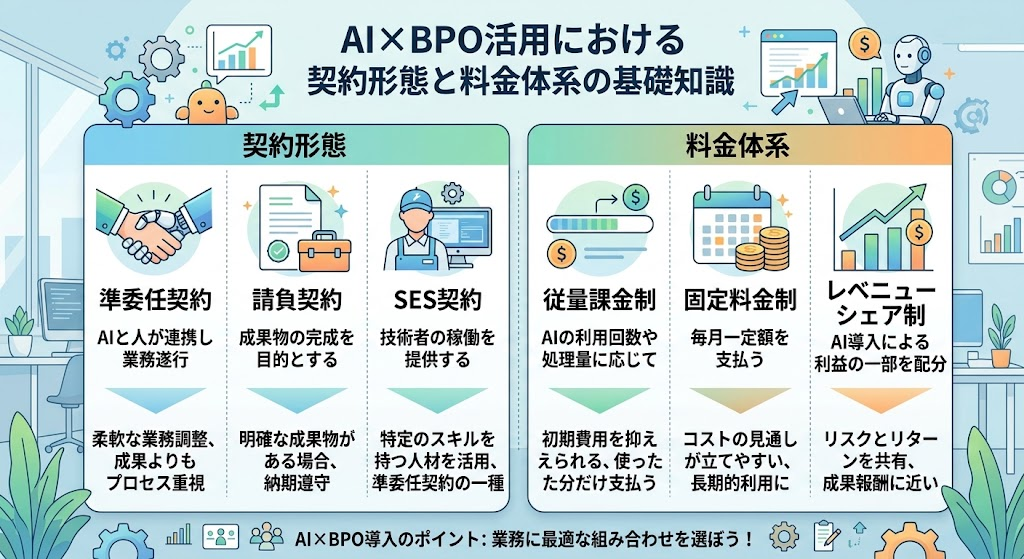 AI×BPO活用における契約形態と料金体系の基礎知識