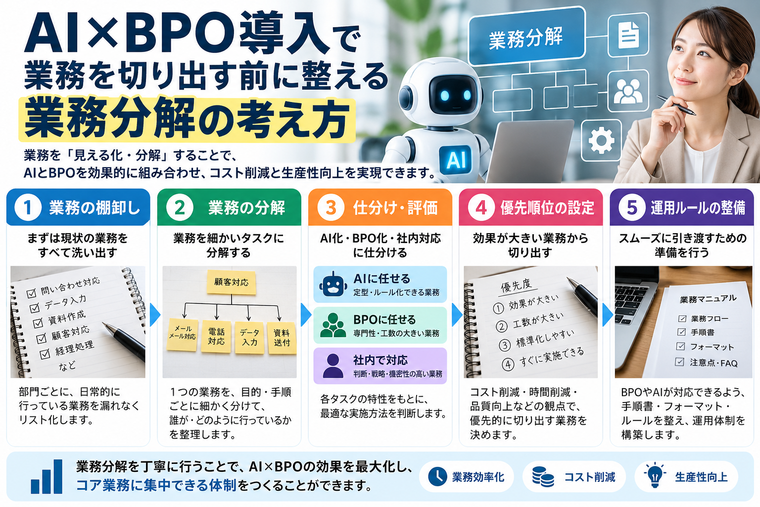 AI×BPO導入で業務を切り出す前に整える業務分解の考え方