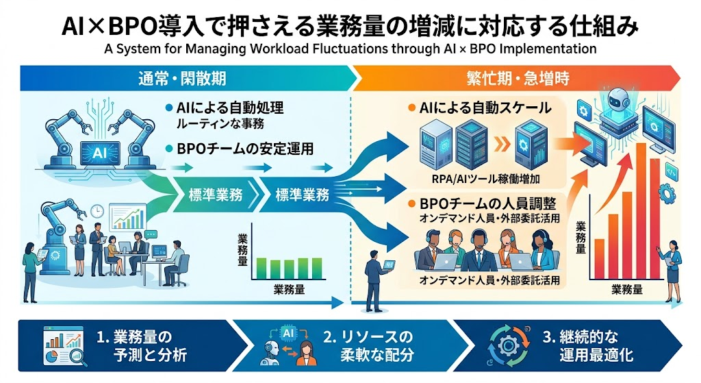 AI×BPO導入で押さえる業務量の増減に対応する仕組み