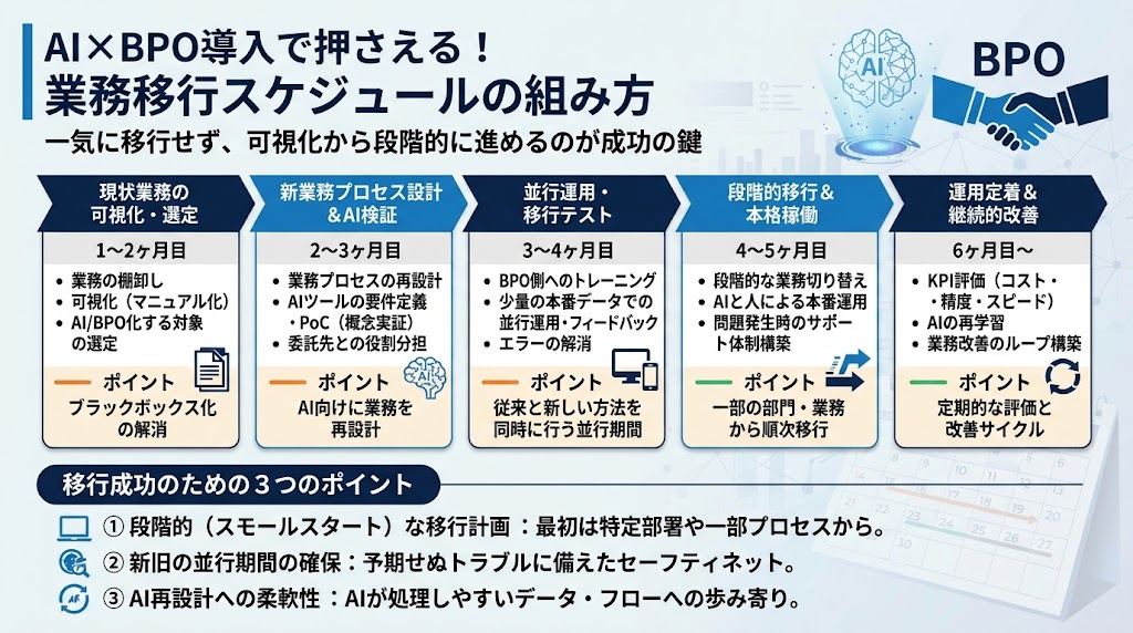 AI×BPO導入で押さえる業務移行スケジュールの組み方